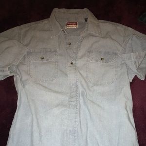 Vintage EUC Wrangler Jean Shirt Short Sleeves ButtonDown Size Small